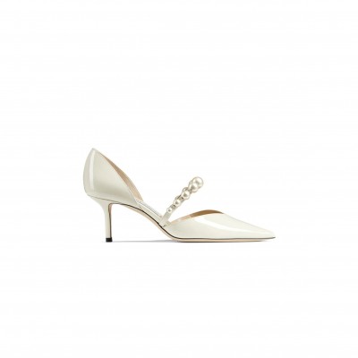 JIMMY CHOO AURELIE 65 LATTE PATENT LEATHER POINTED PUMPS AURELIE65XKM